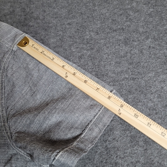 Woolrich Shirt Mens M Gray Short Sleeve Button Up Chest Pockets Cotton Casual - Picture 7 of 14